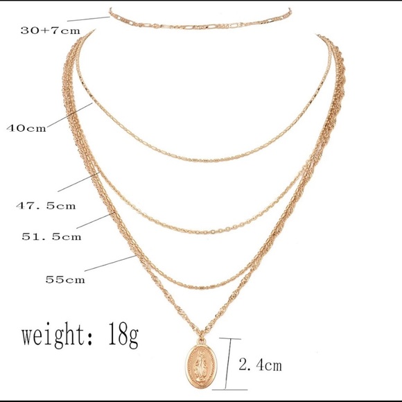 Silver or Gold MARY multilayered necklace - Picture 5 of 5